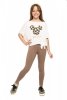 Girls long leggings for children Zoe beige